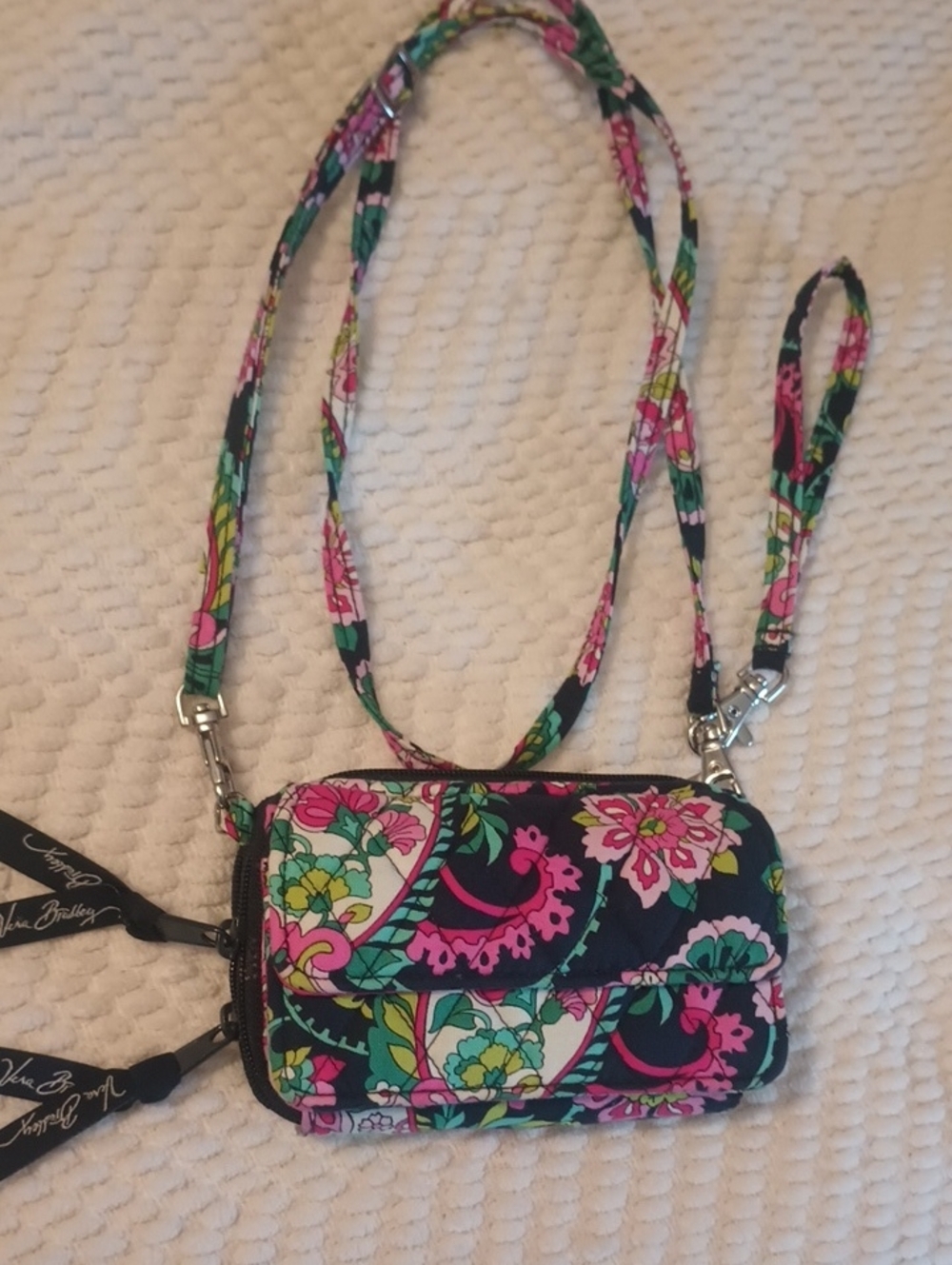 Vera Bradley Navy Floral Compact Crossbody Bag